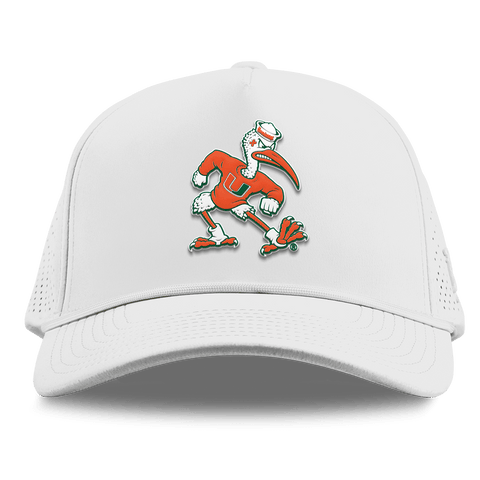 University of Miami "Sebastian the Ibis" Curved Elite XGen™ 5 Panel Rope White
