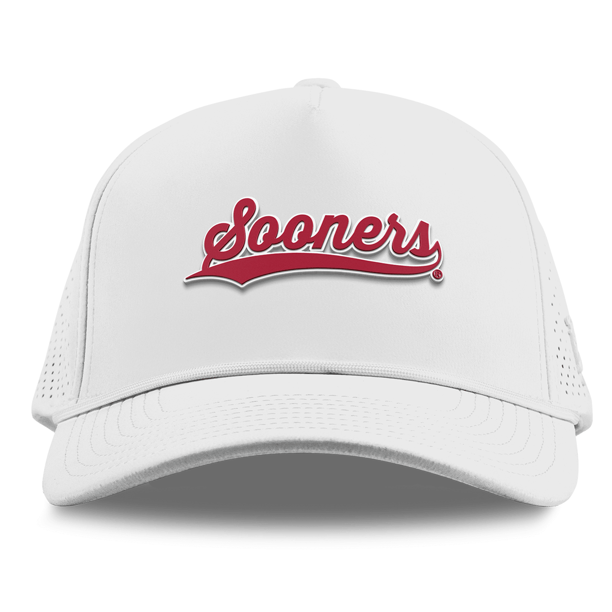 University of Oklahoma "Sooners Script" Curved Elite XGen™ 5 Panel Rope White