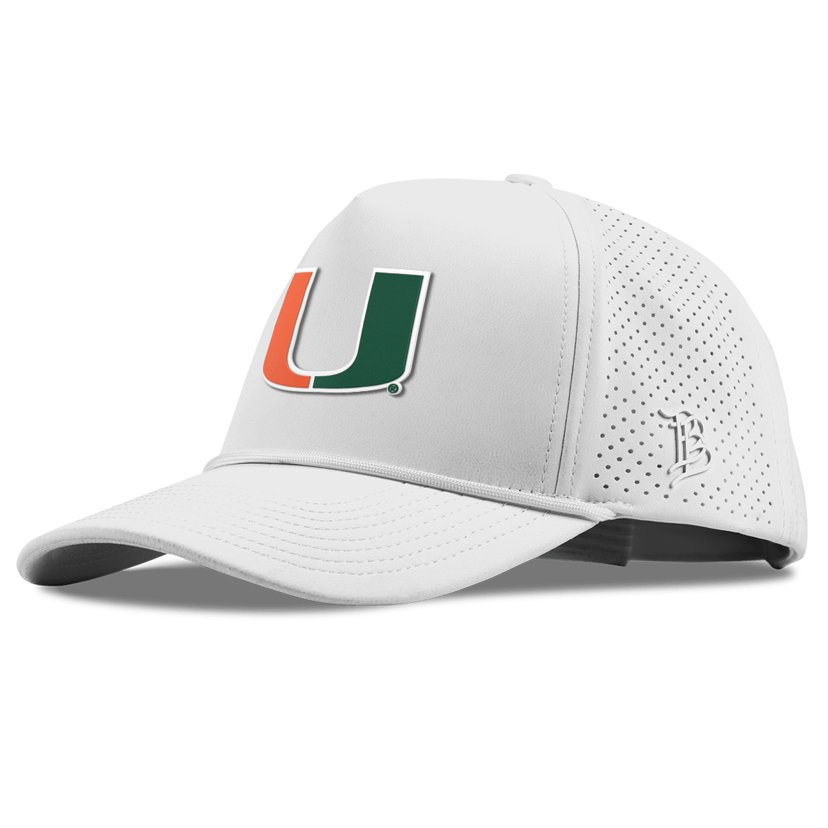 University of Miami "Miami Team Logo" Curved Elite XGen™ 5 Panel Rope White