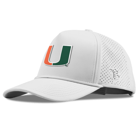 University of Miami "Miami Team Logo" Curved Elite XGen™ 5 Panel Rope White