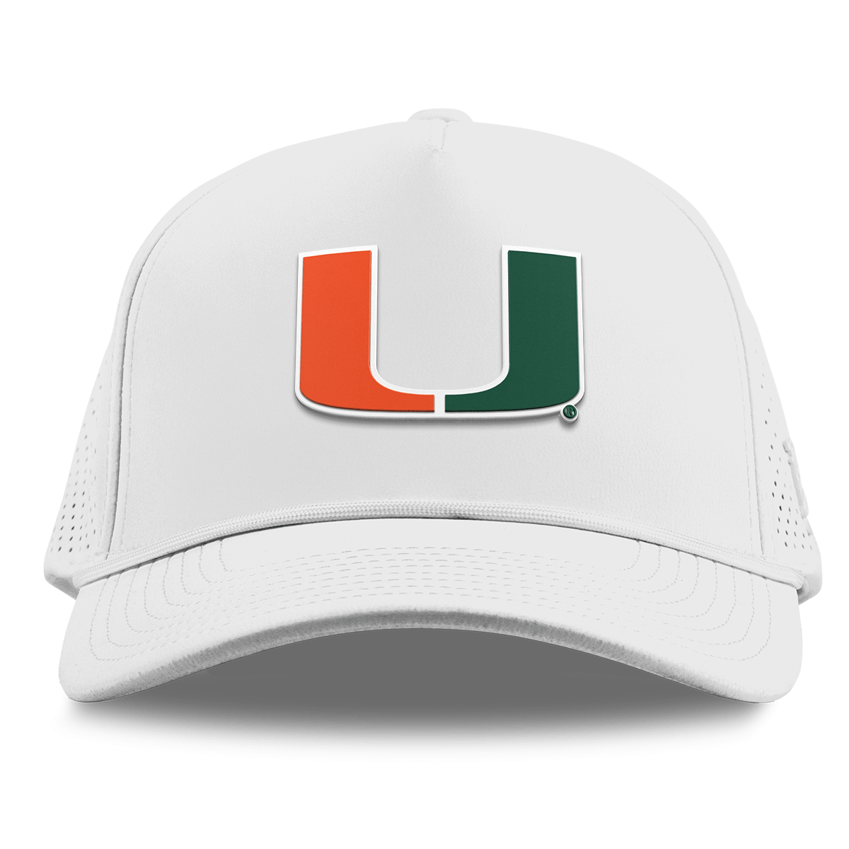 University of Miami "Miami Team Logo" Curved Elite XGen™ 5 Panel Rope White
