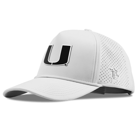 University of Miami "Vintage Miami Team Logo" Curved Elite XGen™ 5 Panel Rope White