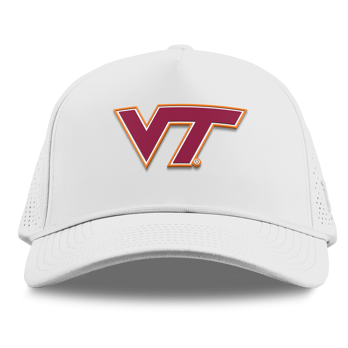 Virginia Tech University "Virginia Tech Team Logo" Curved Elite XGen™ 5 Panel Rope White