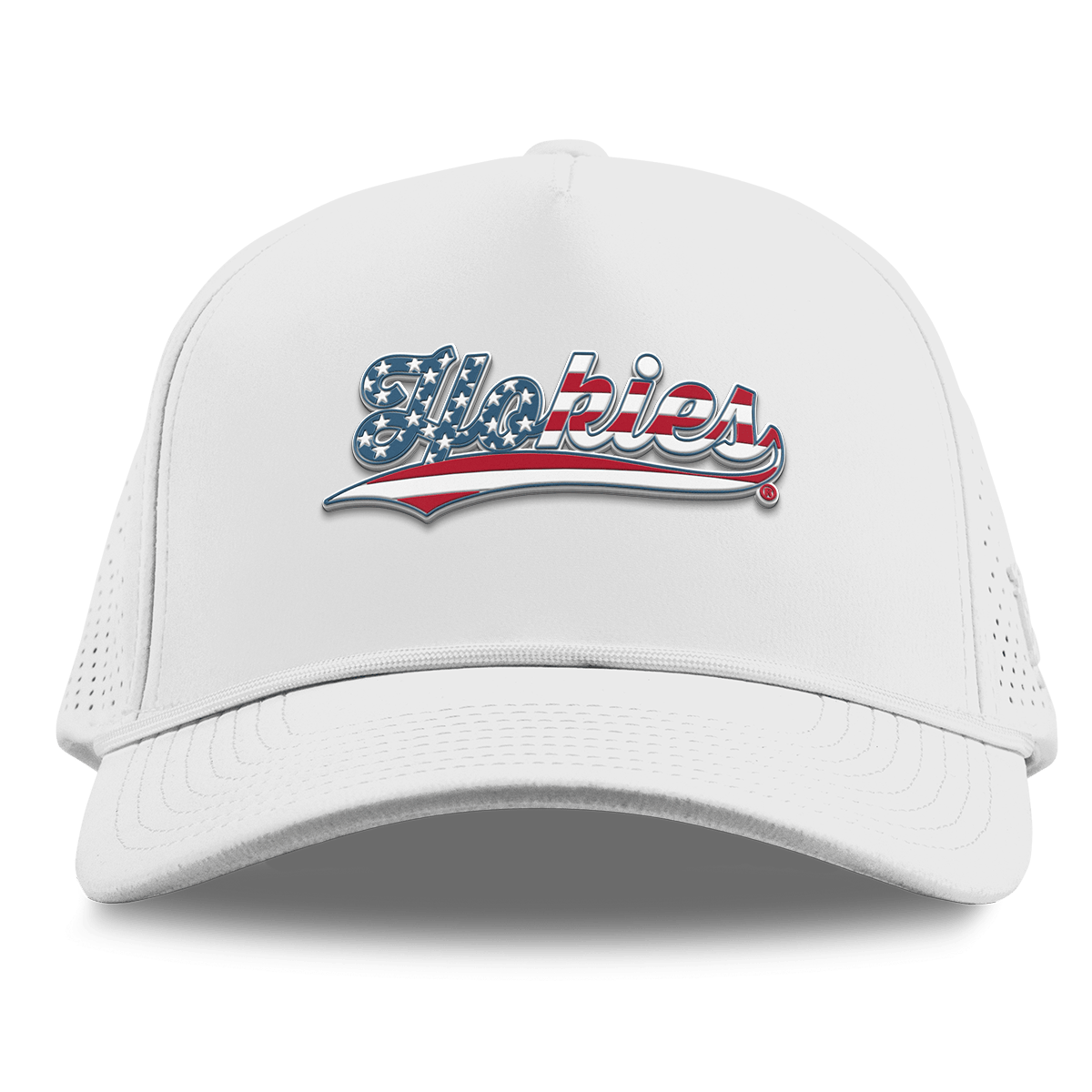 Virginia Tech University "Hokies Stars & Stripes" Curved Elite XGen™ 5 Panel Rope White