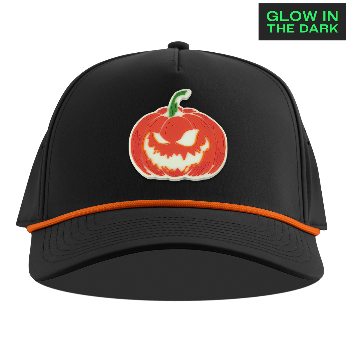 Jack-O-Lantern Glow Curved 5 Panel Rope Black + Tangerine Rope