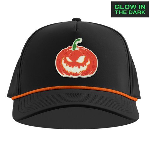 Jack-O-Lantern Glow Curved 5 Panel Rope Black + Tangerine Rope