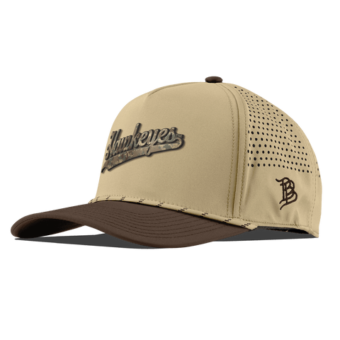 University of Iowa "Iowa Hawkeyes Timber Camo Script" Curved 5 Panel Rope Desert/Brown