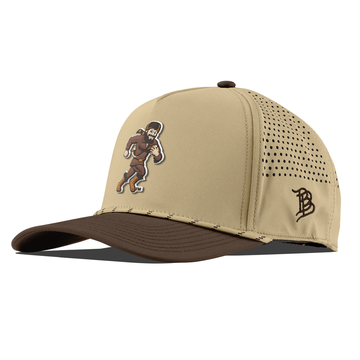West Virginia University "WVU Mountaineer Football Logo" Curved 5 Panel Rope Desert/Brown