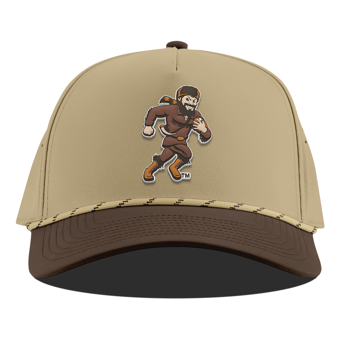 West Virginia University "WVU Mountaineer Football Logo" Curved 5 Panel Rope Desert/Brown