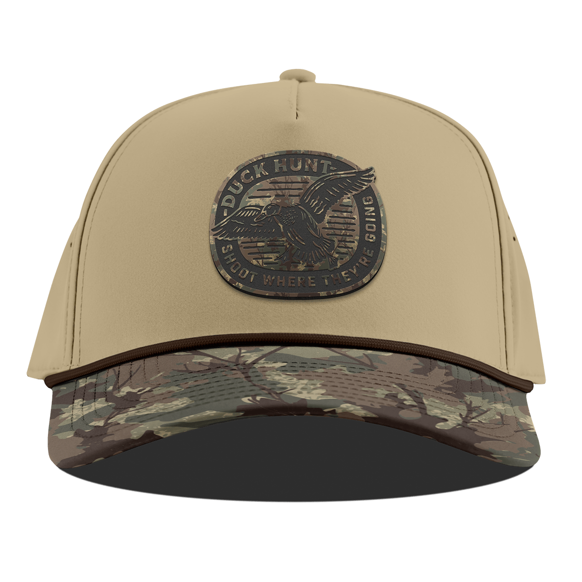 Duck Hunt Timber Camo Curved 5 Panel Rope Desert/Timber Camo