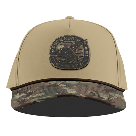 Duck Hunt Timber Camo Curved 5 Panel Rope Desert/Timber Camo