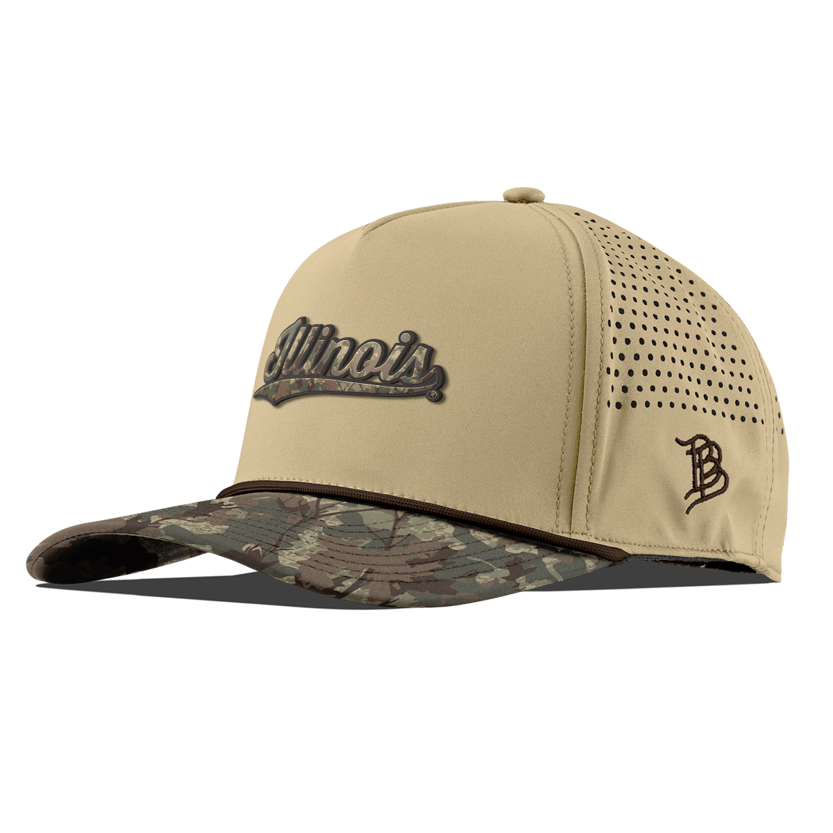 University of Illinois "Illinois Timber Camo Script" Curved 5 Panel Rope Desert/Timber Camo