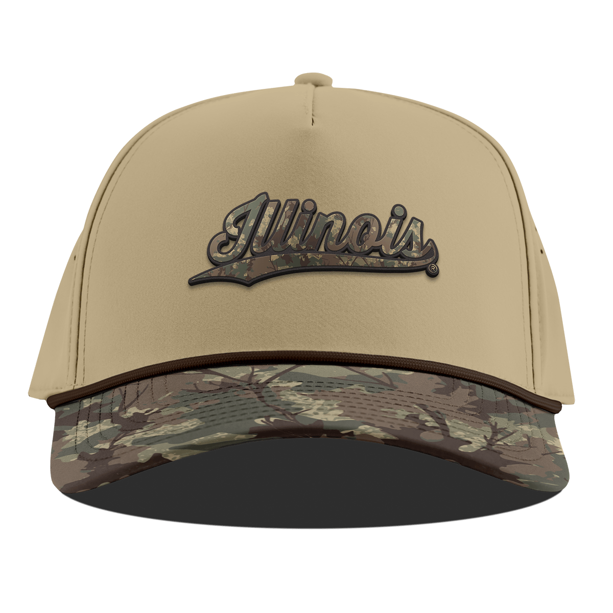 University of Illinois "Illinois Timber Camo Script" Curved 5 Panel Rope Desert/Timber Camo