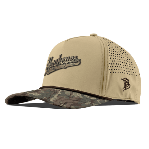 University of Iowa "Iowa Hawkeyes Timber Camo Script" Curved 5 Panel Rope Desert/Timber Camo