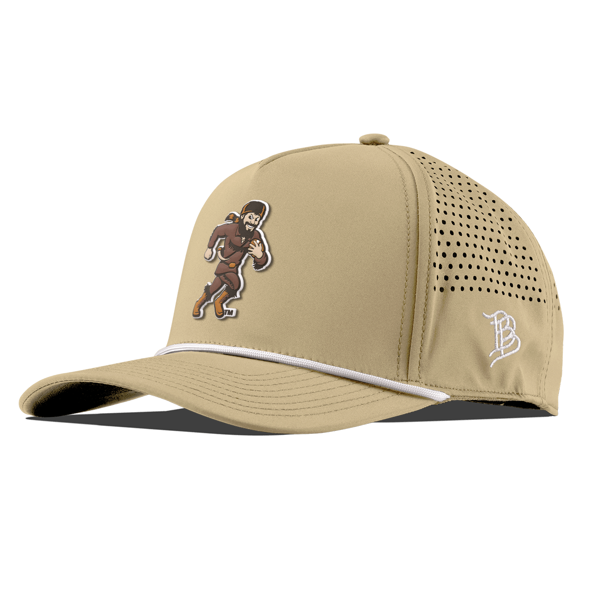 West Virginia University "WVU Mountaineer Football Logo" Curved 5 Panel Rope Desert