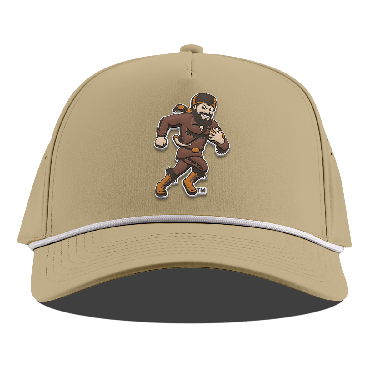 West Virginia University "WVU Mountaineer Football Logo" Curved 5 Panel Rope Desert