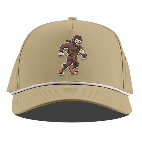 West Virginia University "WVU Mountaineer Football Logo" Curved 5 Panel Rope Desert