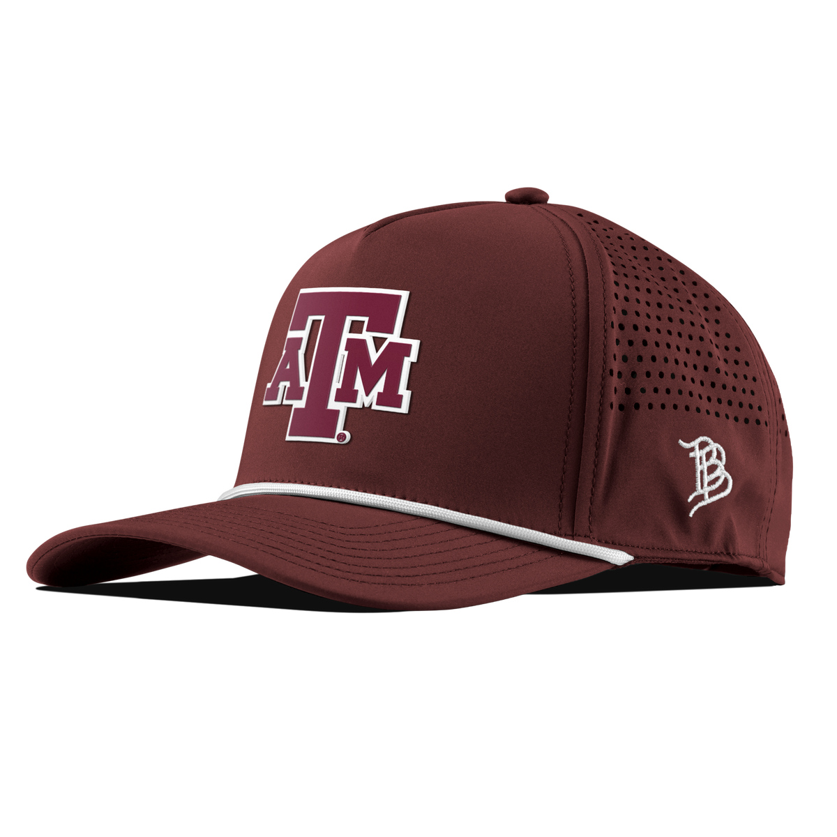 Texas A&M University "Texas A&M Block" Curved 5 Panel Rope Maroon + White Rope