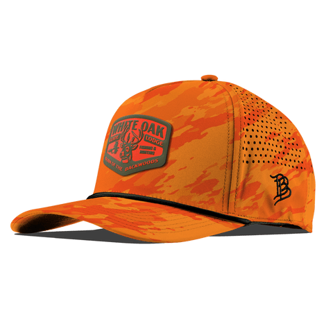 White Oak Curved 5 Panel Rope Blaze Orange Camo