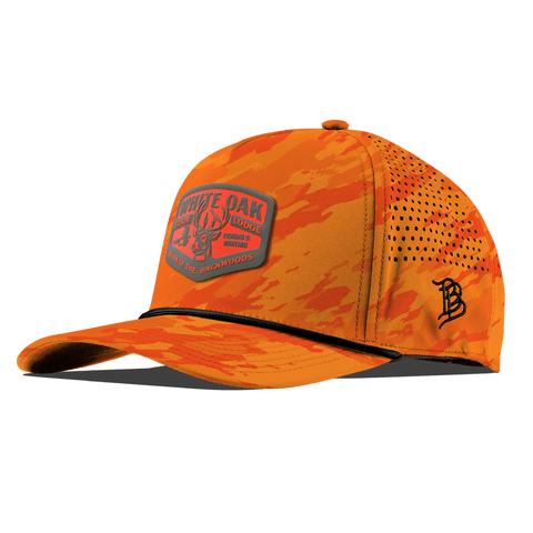 White Oak Curved 5 Panel Rope Blaze Orange Camo