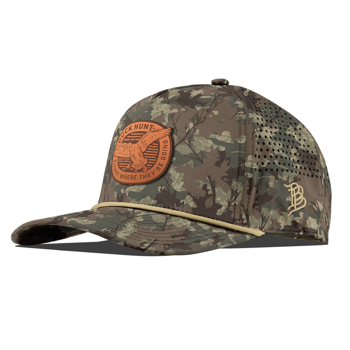 Duck Hunt Tan Curved 5 Panel Rope Timber Camo