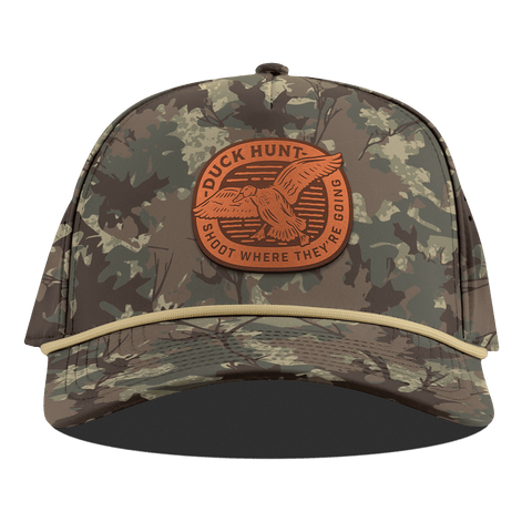 Duck Hunt Tan Curved 5 Panel Rope Timber Camo