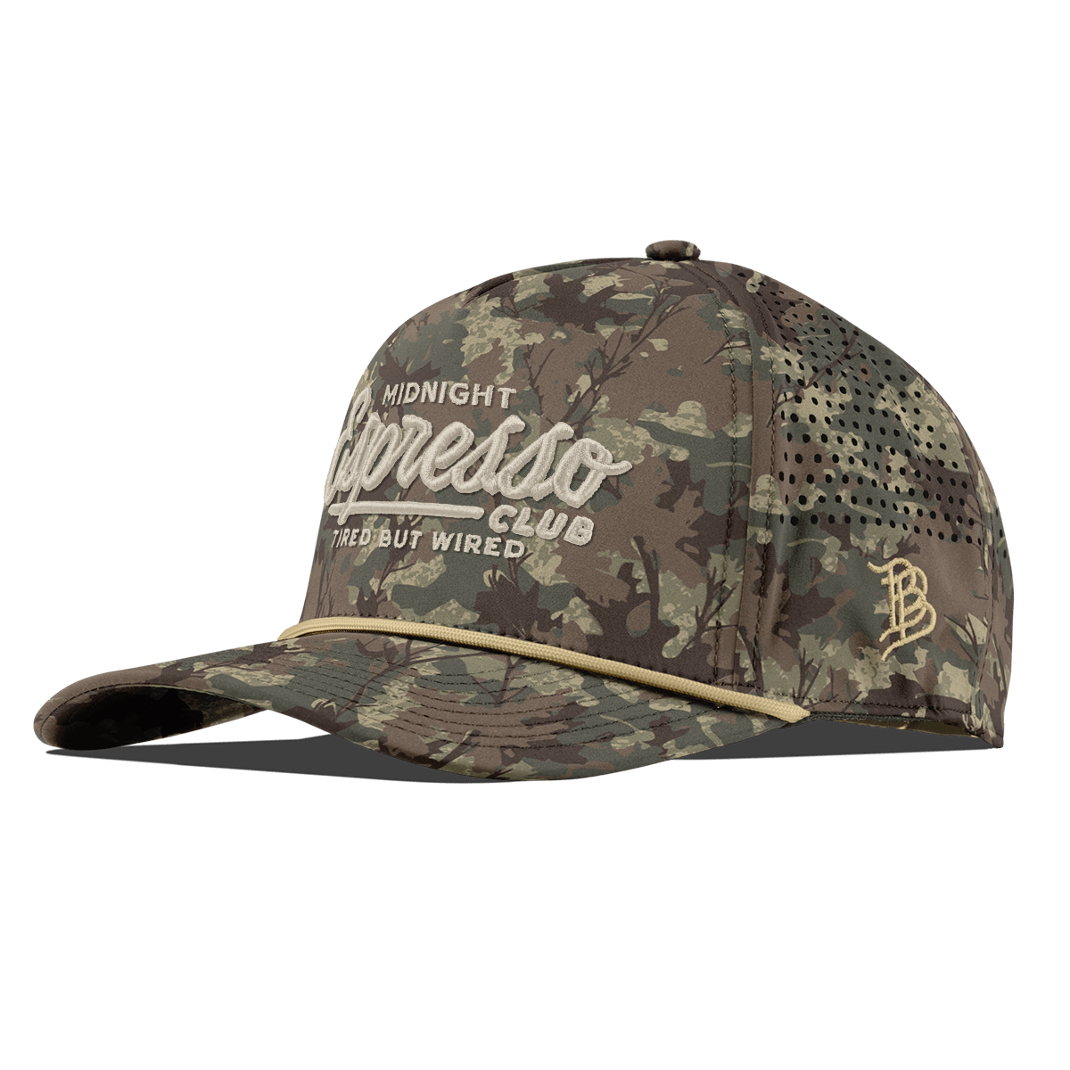 Midnight Espresso Club Curved 5 Panel Rope Timber Camo