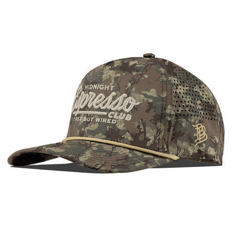 Midnight Espresso Club Curved 5 Panel Rope Timber Camo