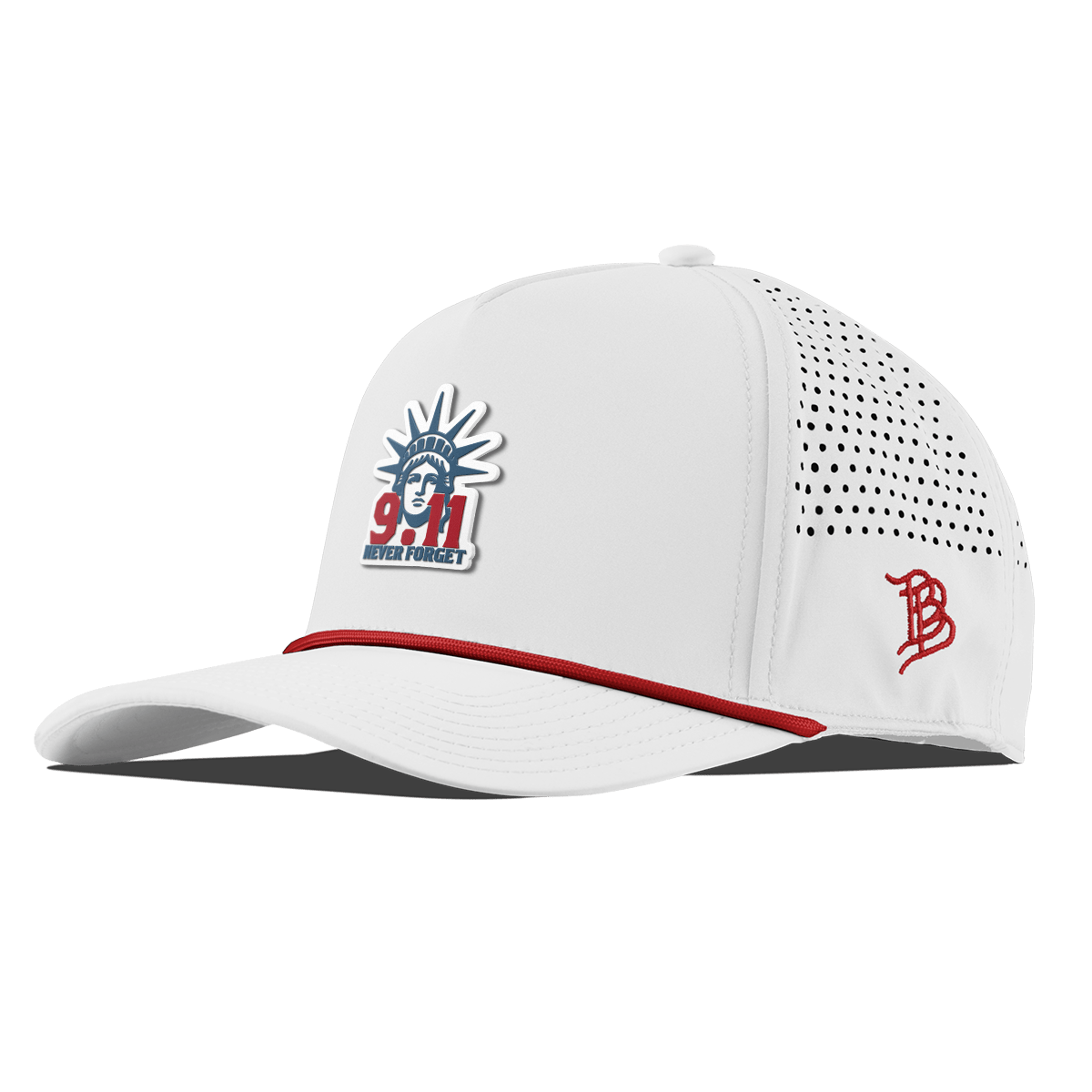 9.11 Never Forget Curved 5 Panel Rope White + Red Rope