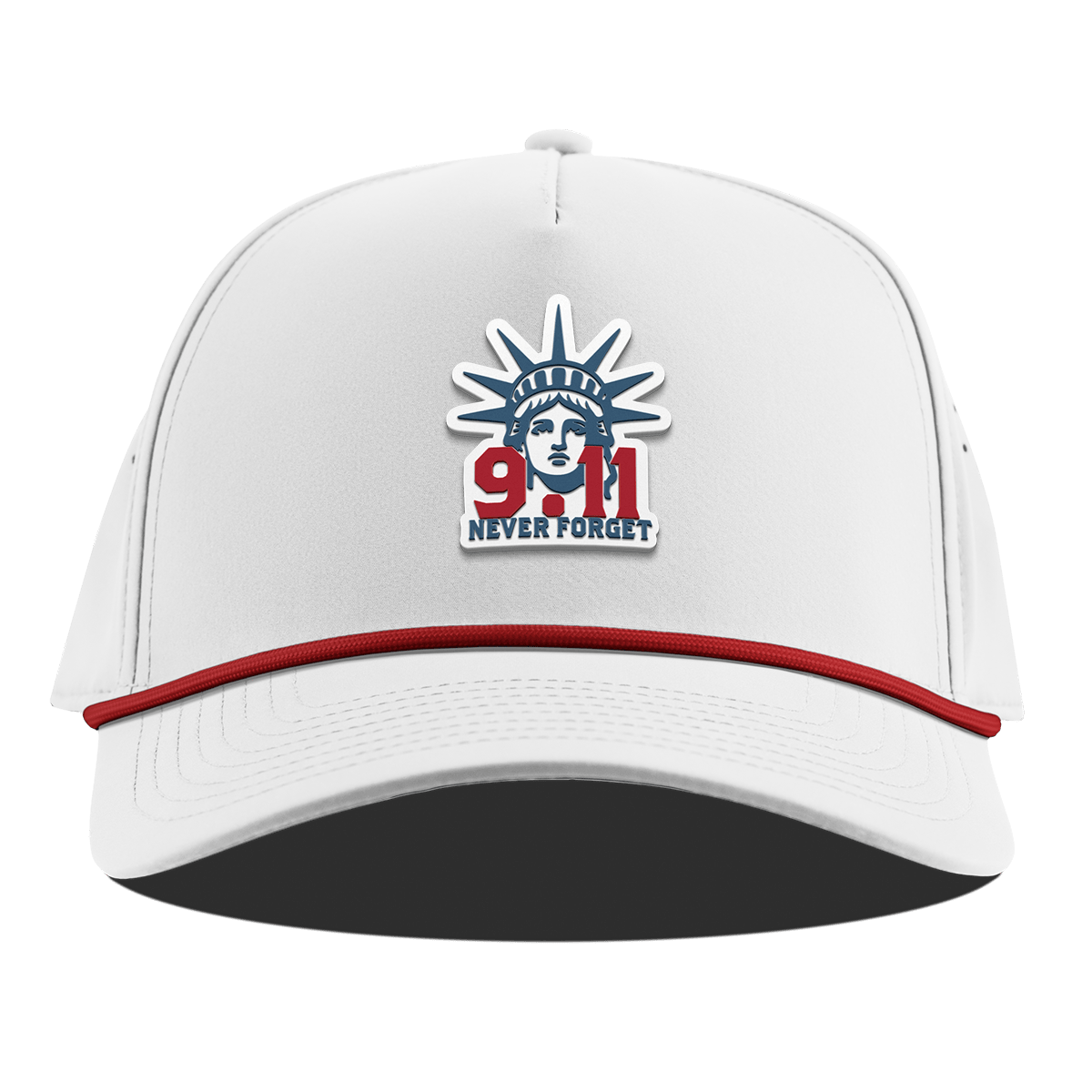 9.11 Never Forget Curved 5 Panel Rope White + Red Rope