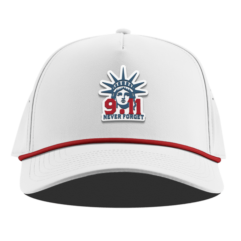 9.11 Never Forget Curved 5 Panel Rope White + Red Rope