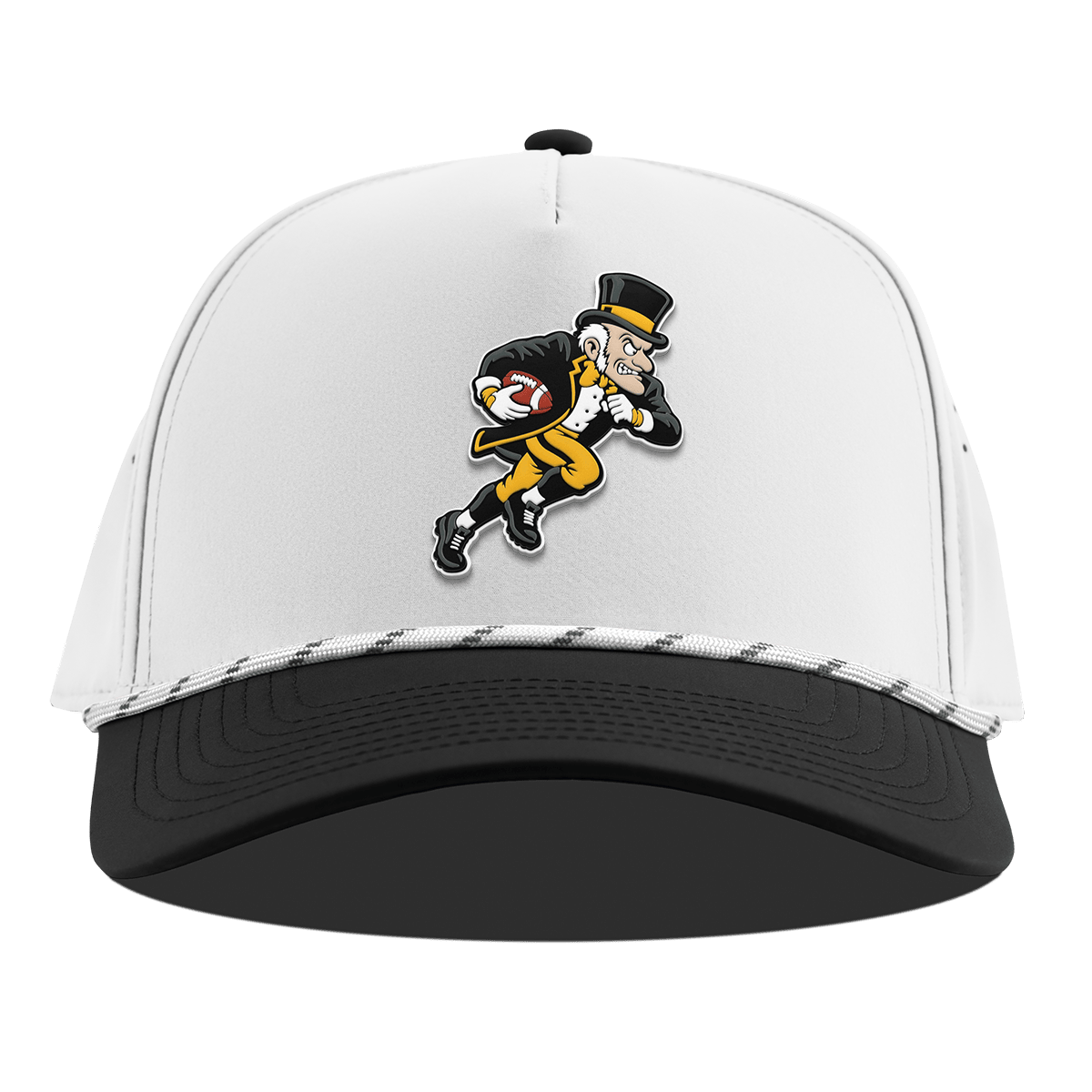 Wake Forest University "Rushing Deacon" Curved 5 Panel Rope White/Black