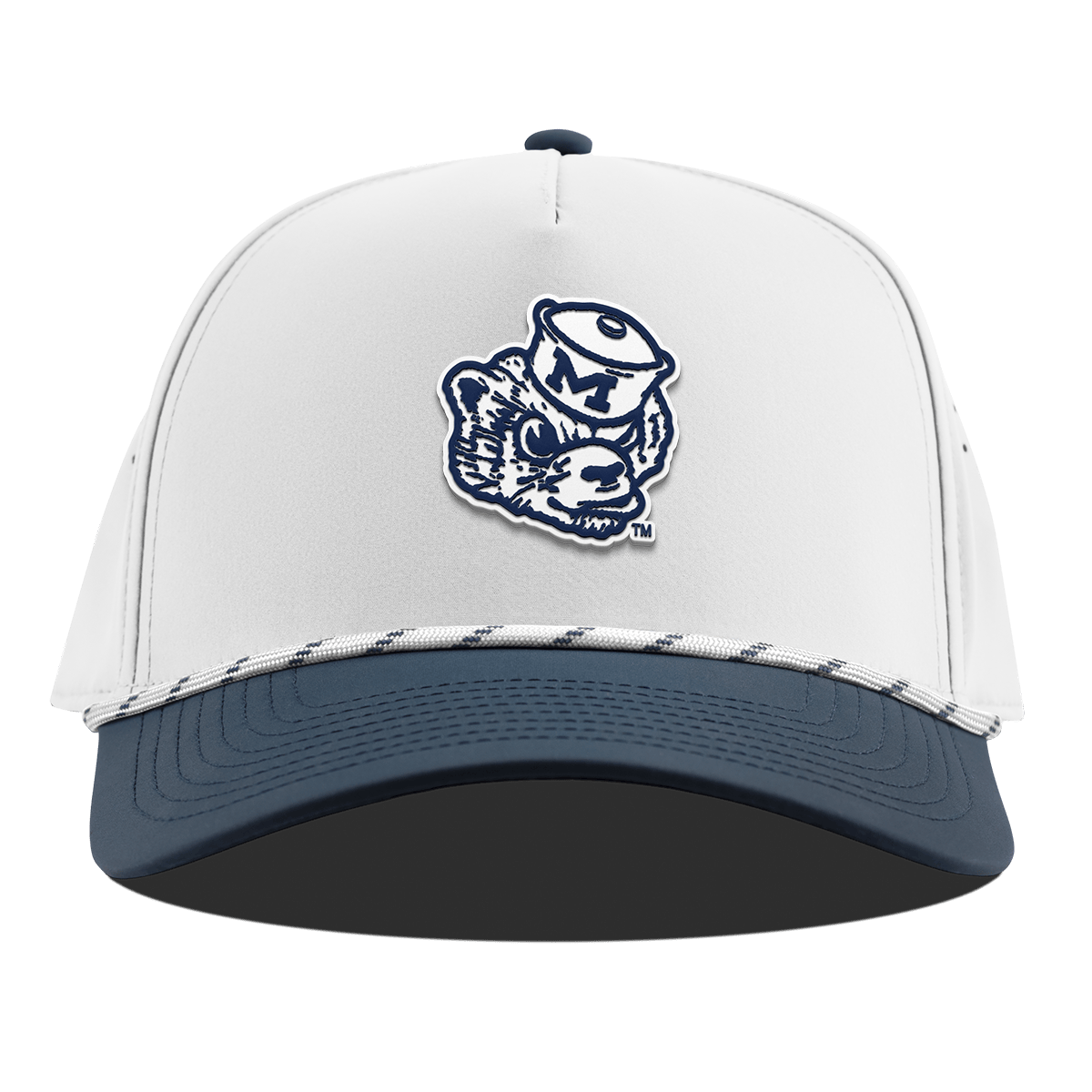 University of Michigan "Wolverbear" Curved 5 Panel Rope White/Orion