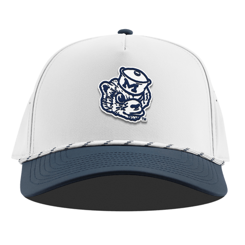 University of Michigan "Wolverbear" Curved 5 Panel Rope White/Orion