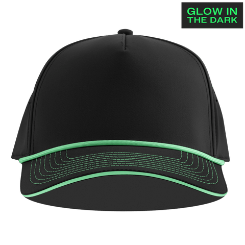 Bare Limited Edition Curved 5 Panel Rope Front Black + White Glow Rope