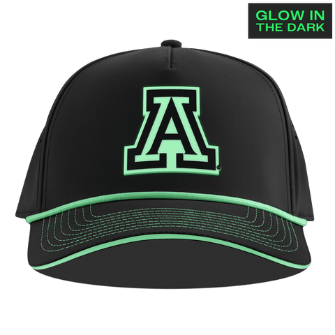 University of Arizona "Arizona Glow Series" Limited Edition Glow Curved 5 Panel Rope Black + White Glow Rope