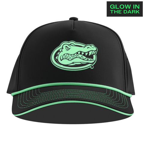 University of Florida "Florida Glow Series" Limited Edition Glow Curved 5 Panel Rope Black + White Glow Rope