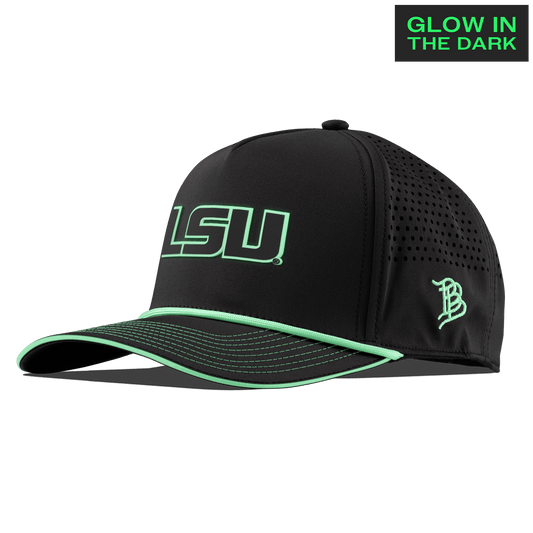 Louisiana State University "LSU Glow Series" Limited Edition Glow Curved 5 Panel Rope Black + White Glow Rope