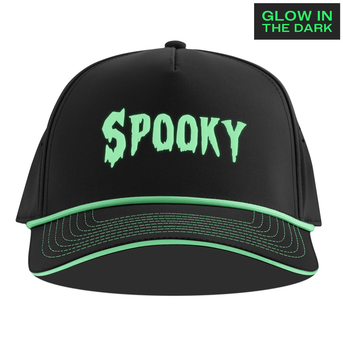 Spooky Glow Limited Edition Curved 5 Panel Rope Black + White Glow Rope