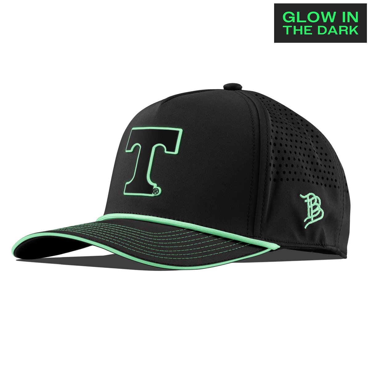 University of Tennessee "Tennessee Glow Series" Limited Edition Glow Curved 5 Panel Rope Black + White Glow Rope