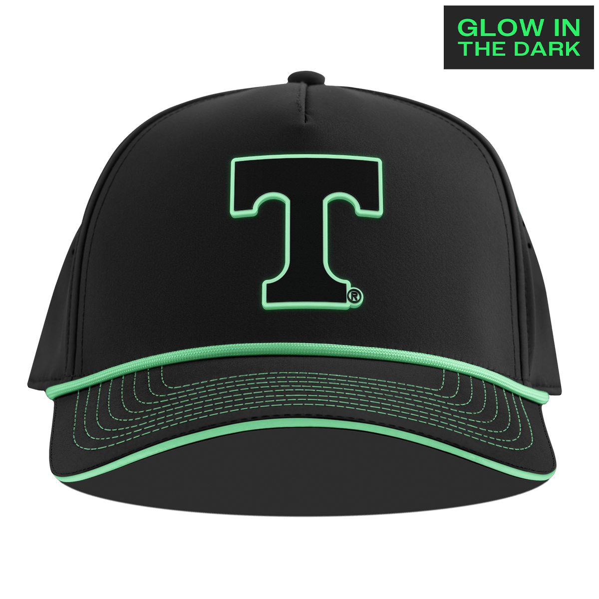 University of Tennessee "Tennessee Glow Series" Limited Edition Glow Curved 5 Panel Rope Black + White Glow Rope