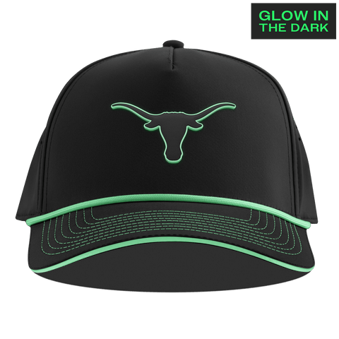 University of Texas "Texas Glow Series" Limited Edition Glow Curved 5 Panel Rope Black + White Glow Rope