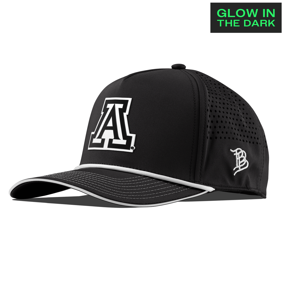 University of Arizona "Arizona Glow Series" Limited Edition Glow Curved 5 Panel Rope Black + White Glow Rope