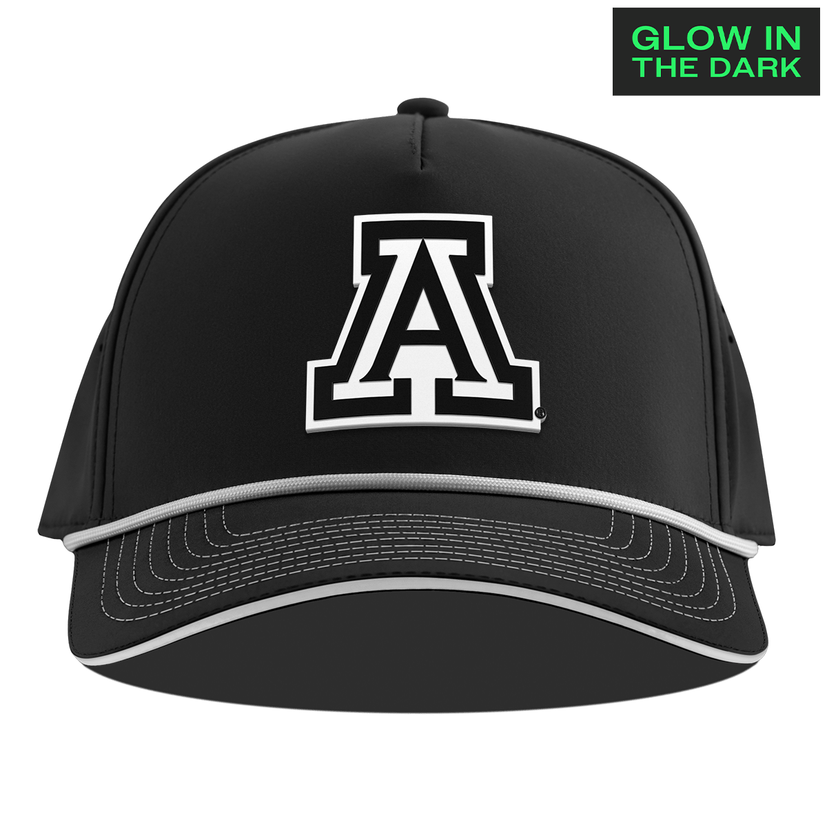 University of Arizona "Arizona Glow Series" Limited Edition Glow Curved 5 Panel Rope Black + White Glow Rope