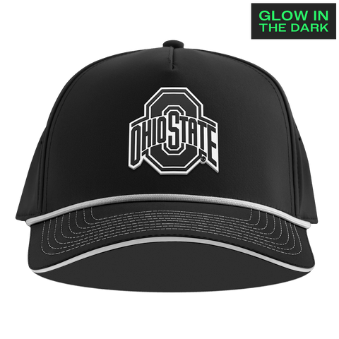 Ohio State University "Ohio State Glow Series" Limited Edition Glow Curved 5 Panel Rope Black + White Glow Rope