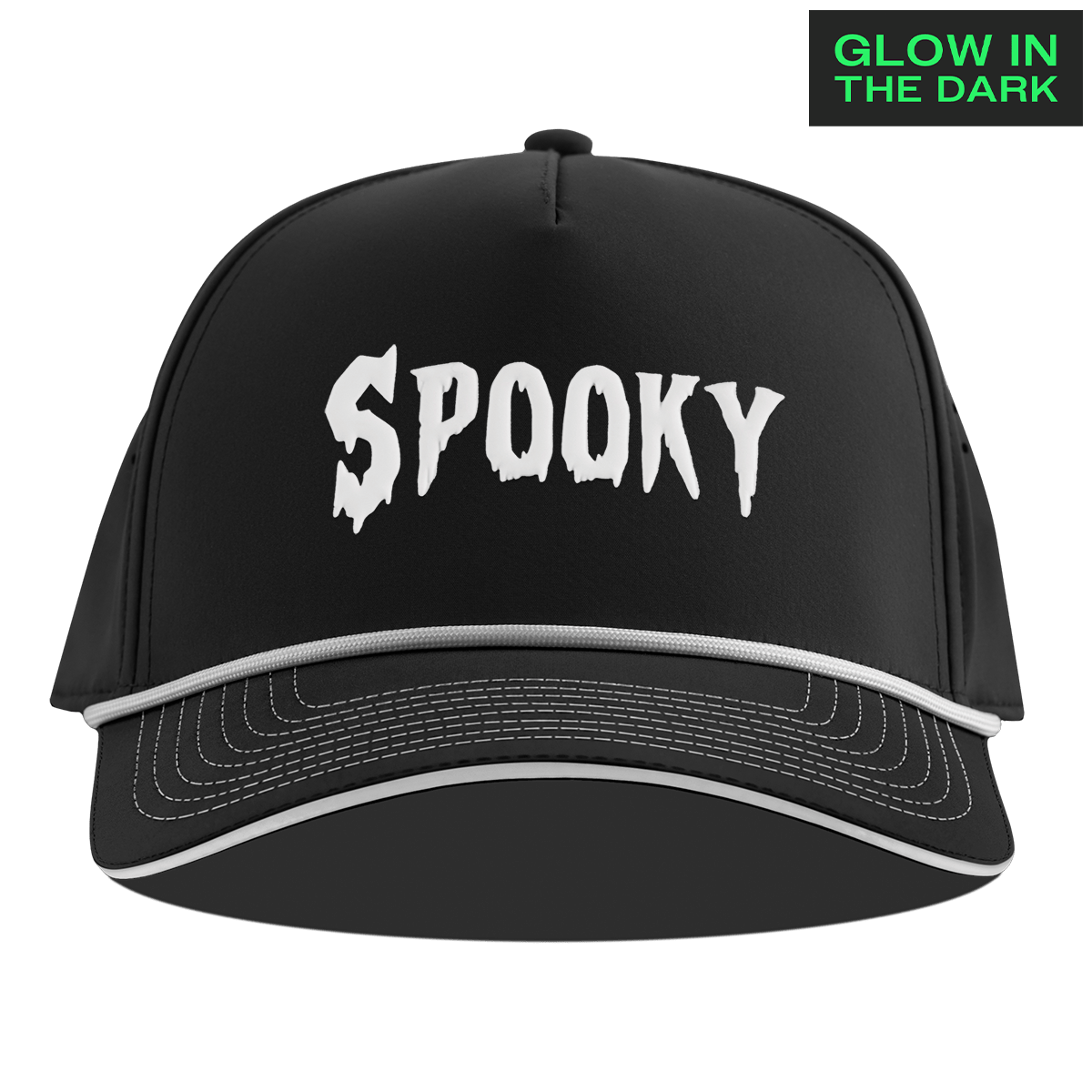 Spooky Glow Limited Edition Curved 5 Panel Rope Black + White Glow Rope