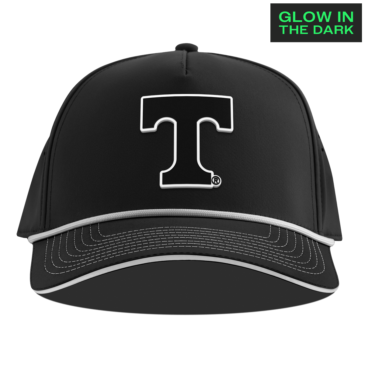 University of Tennessee "Tennessee Glow Series" Limited Edition Glow Curved 5 Panel Rope Black + White Glow Rope