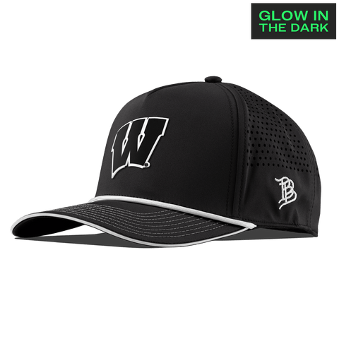 University of Wisconsin "Wisconsin Glow Series" Limited Edition Glow Curved 5 Panel Rope Black + White Glow Rope
