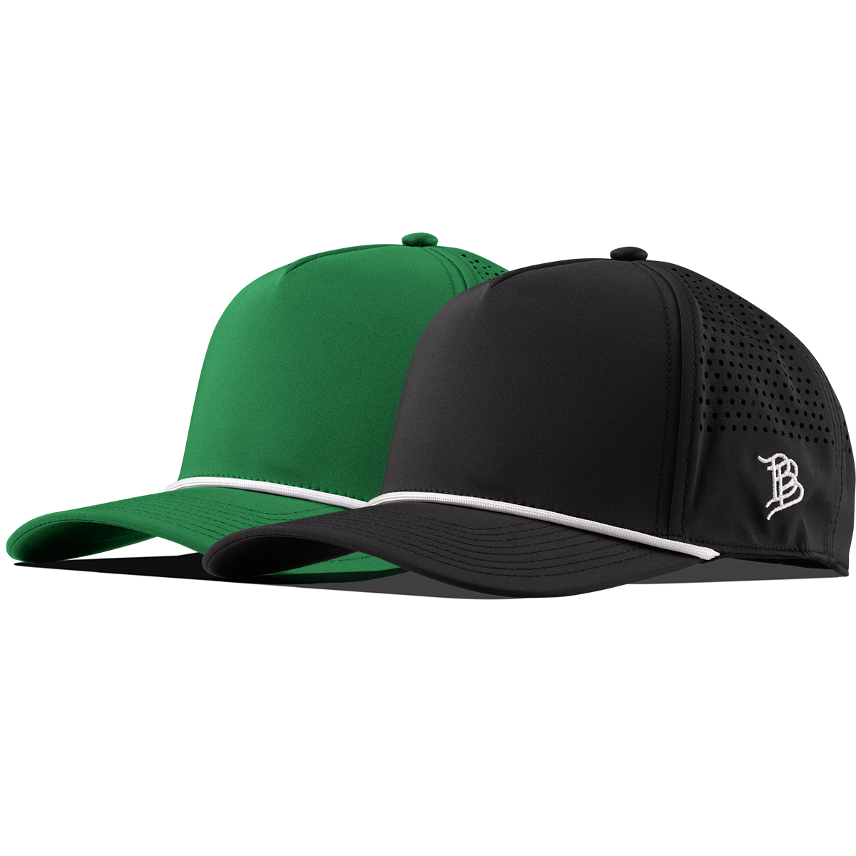Bare Curved 5 Panel Rope 2-Pack Black/White + Kelly Green/White