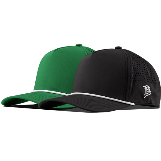 Bare Curved 5 Panel Rope 2-Pack Black + Kelly Green